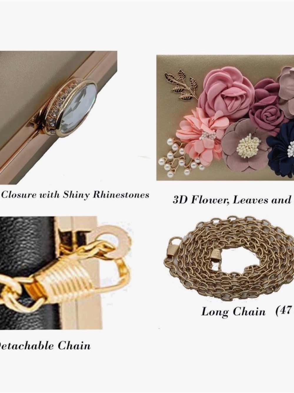 Floral clutch purse - Picture 4 of 12
